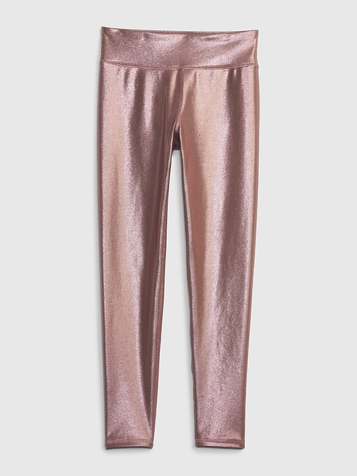 1 of 8 showing, with the color pink of product GapFit Kids Metallic Leggings