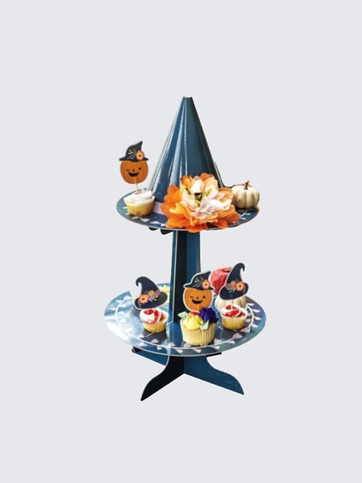 1 of 8 showing, with the color BLACK of product Ma Fete Halloween Witch Hat Cupcake Stand