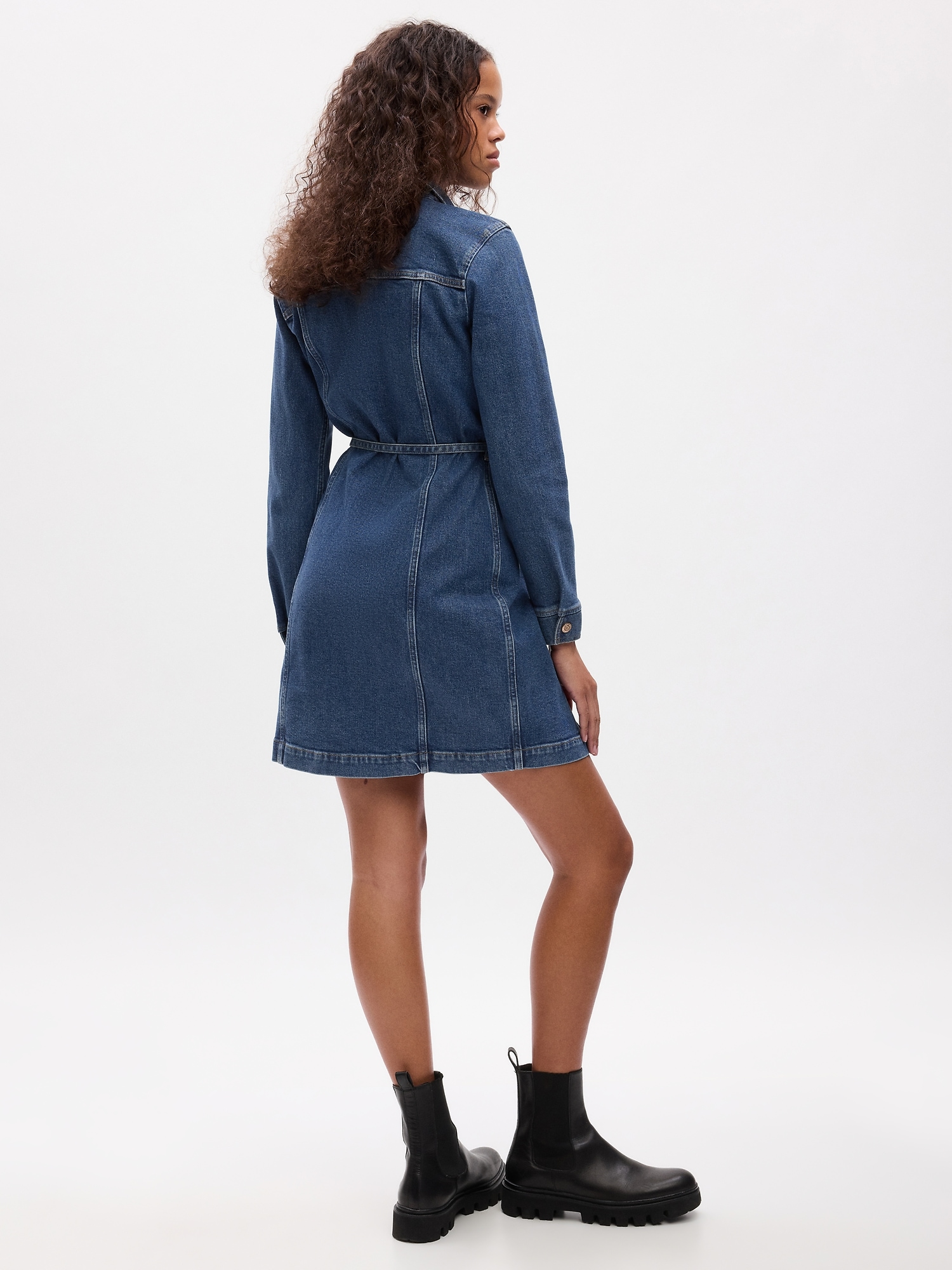 Belted Denim Mini Dress | Gap