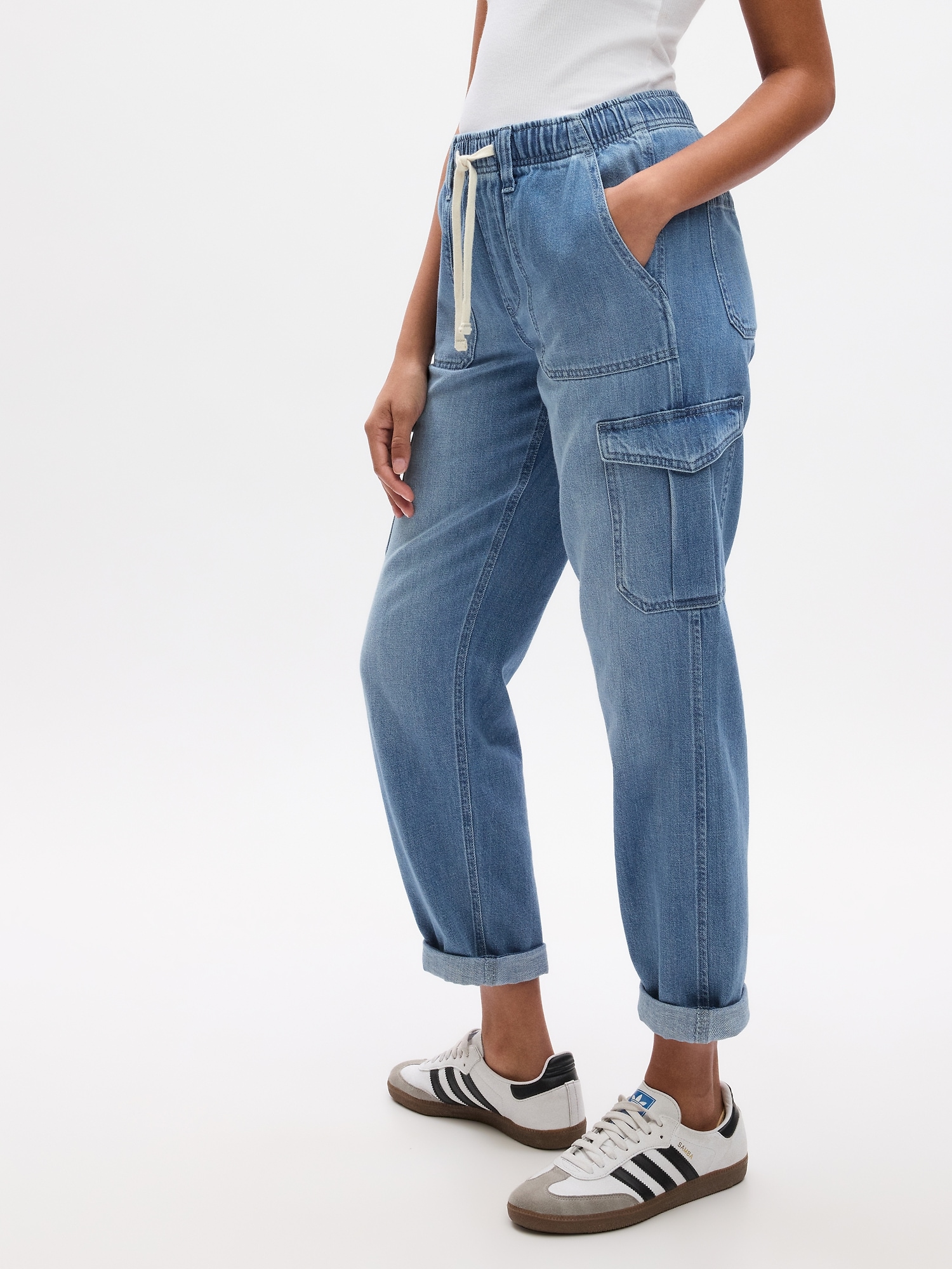 Soft Wash Cargo Jeans - Grace and Lace