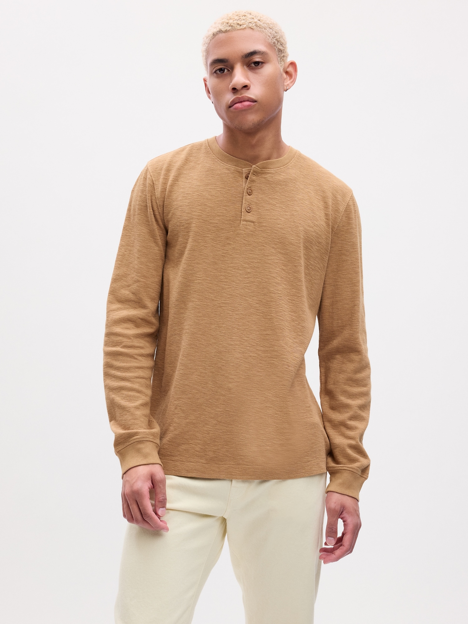 Gap Henley T-shirt In Holiday Brown