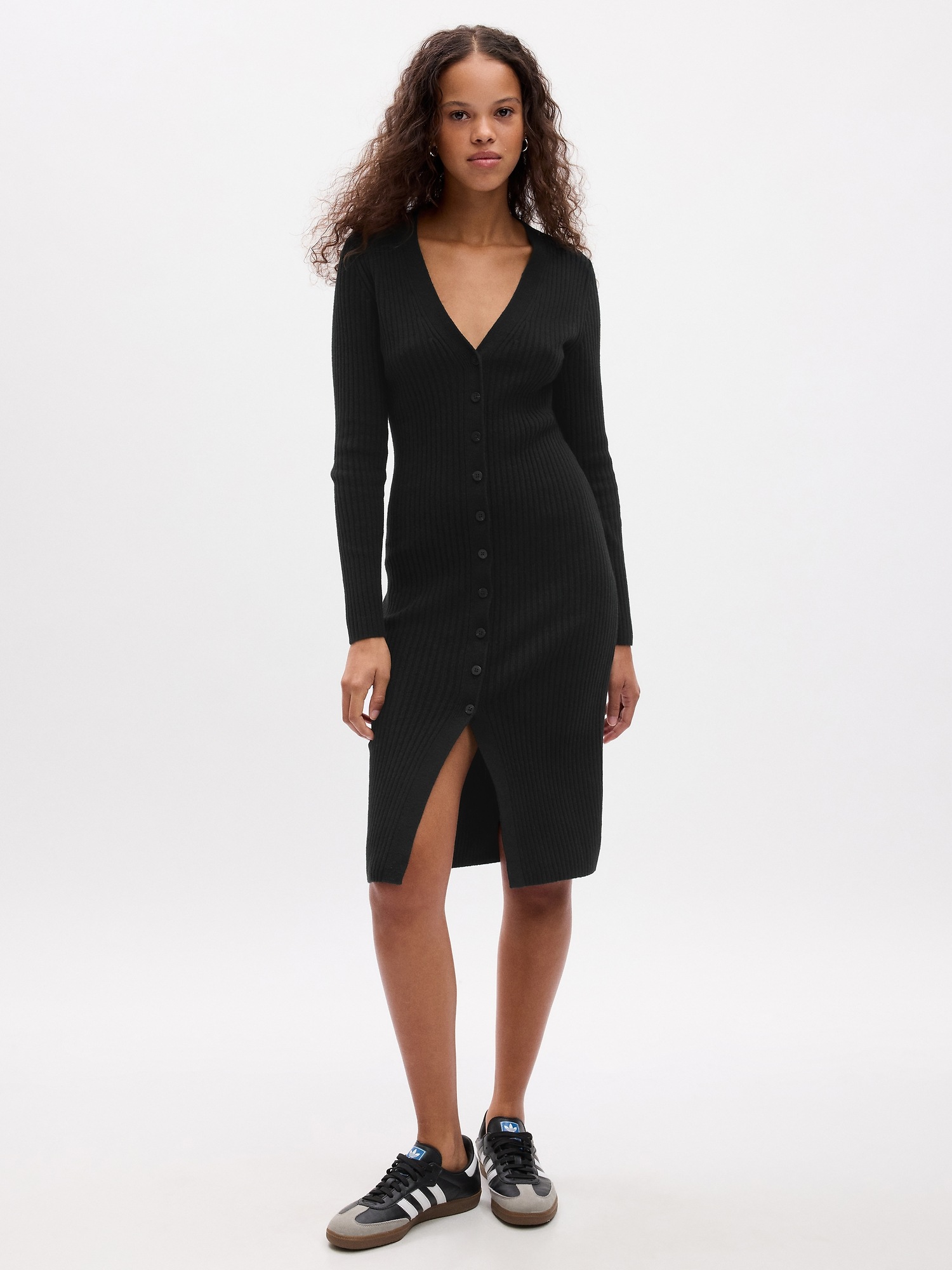 CashSoft Rib Midi Sweater Dress