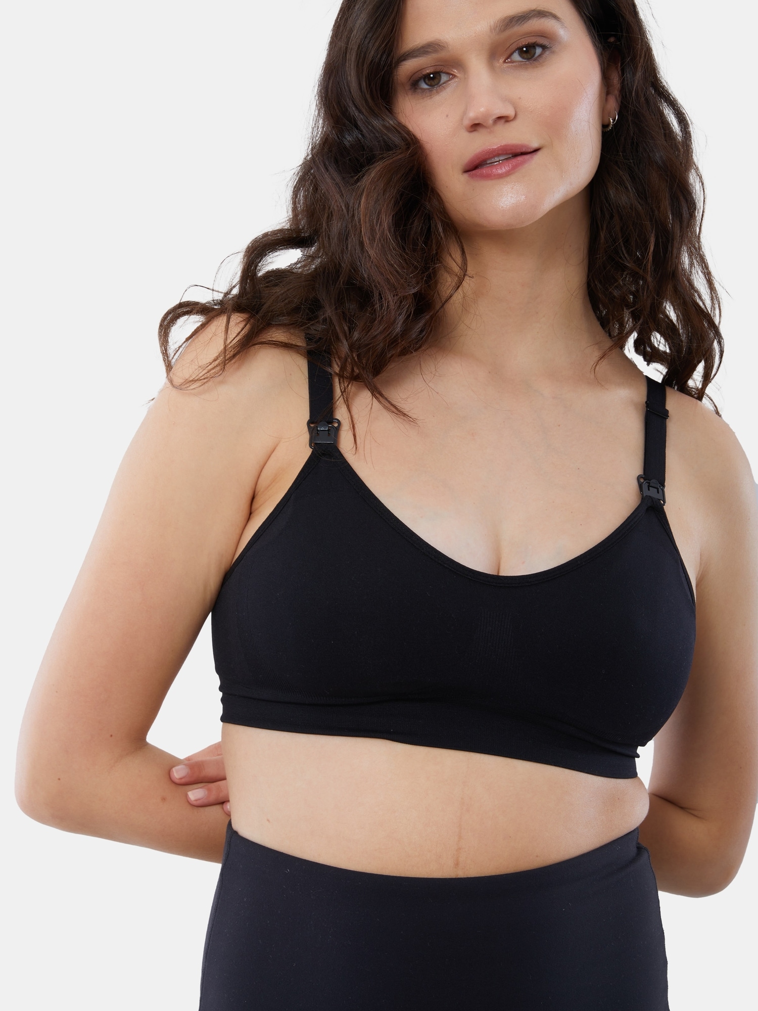 Ingrid & Isabel Maternity Seamless Nursing Sports Bra Bundle 2 Pack Black  Size Xl : Target