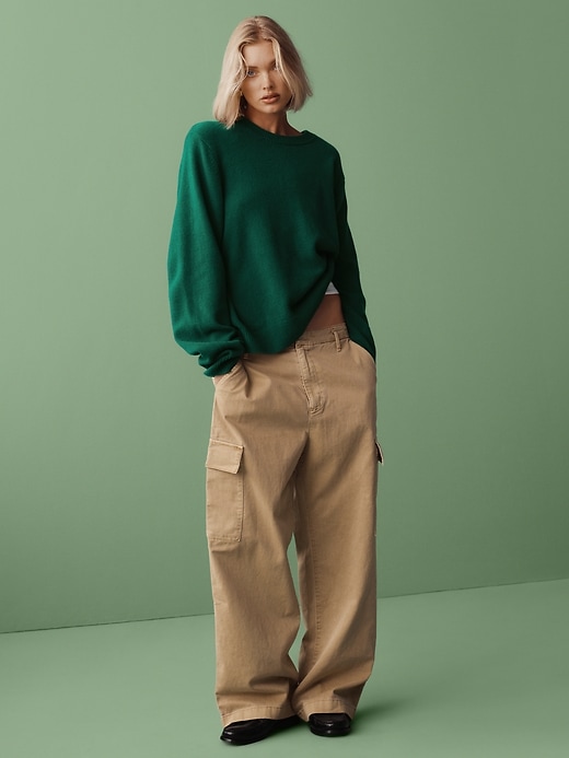 Mid Rise Loose Khaki Cargo Pants Gap