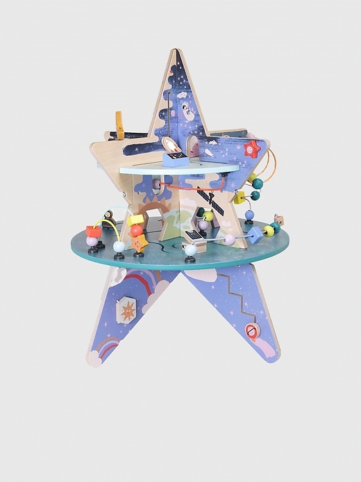 1 of 8 showing, with the color Multi of product Celestial Star Explorer Toddler Wooden Activity Center