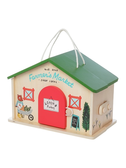 2 of 8 showing, with the color Multi of product Farmers Market Day Portable Wooden Toy Set