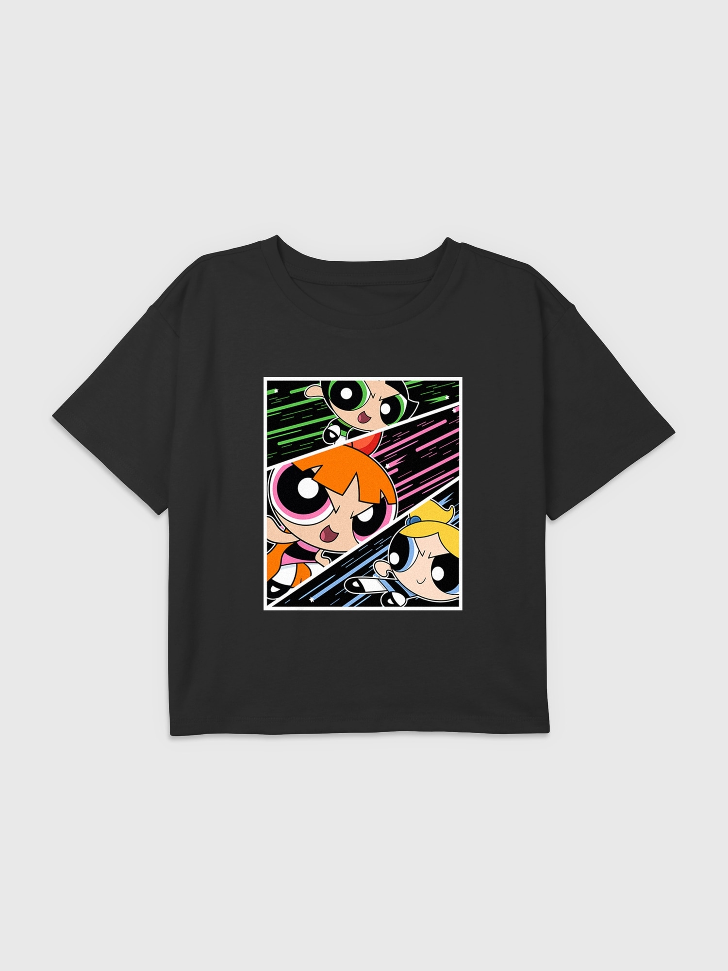 Kids Power Puff Girls Graphic Boxy Crop Tee