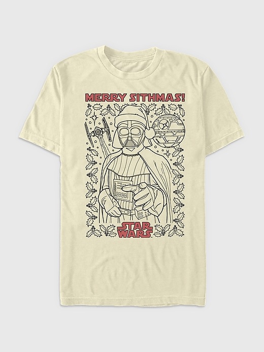 1 of 8 showing, with the color CREAM of product Star Wars Merry Sithmas Graphic Tee