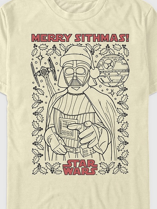 2 of 8 showing, with the color CREAM of product Star Wars Merry Sithmas Graphic Tee
