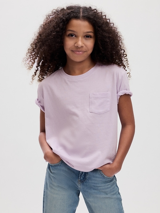 1 of 8 showing, with the color orchard petal purple of product Kids VintageSoft T-Shirt