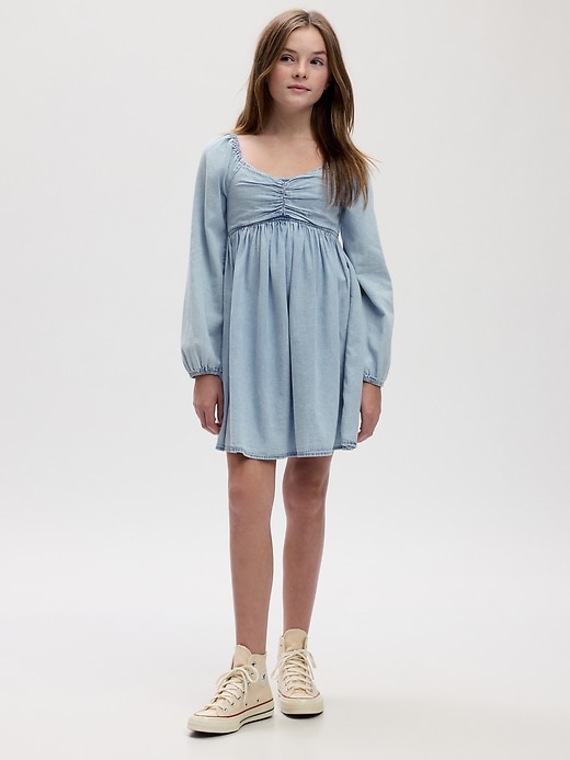 Image number 1 showing, Kids Ruched Denim Dress