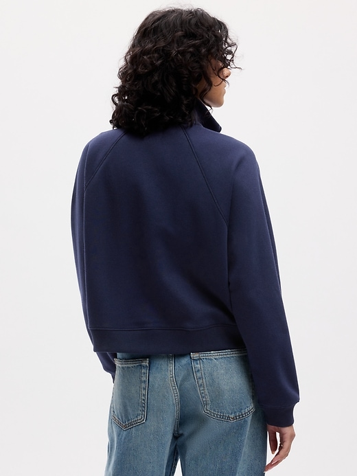 2 of 8 showing, with the color navy blue of product VintageSoft Cropped Half-Zip Pullover