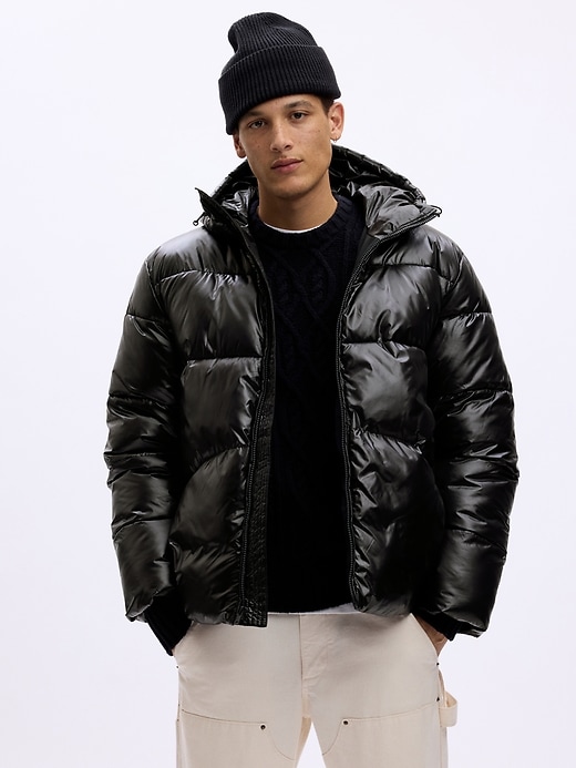 Image number 1 showing, Recycled High Shine Puffer Jacket