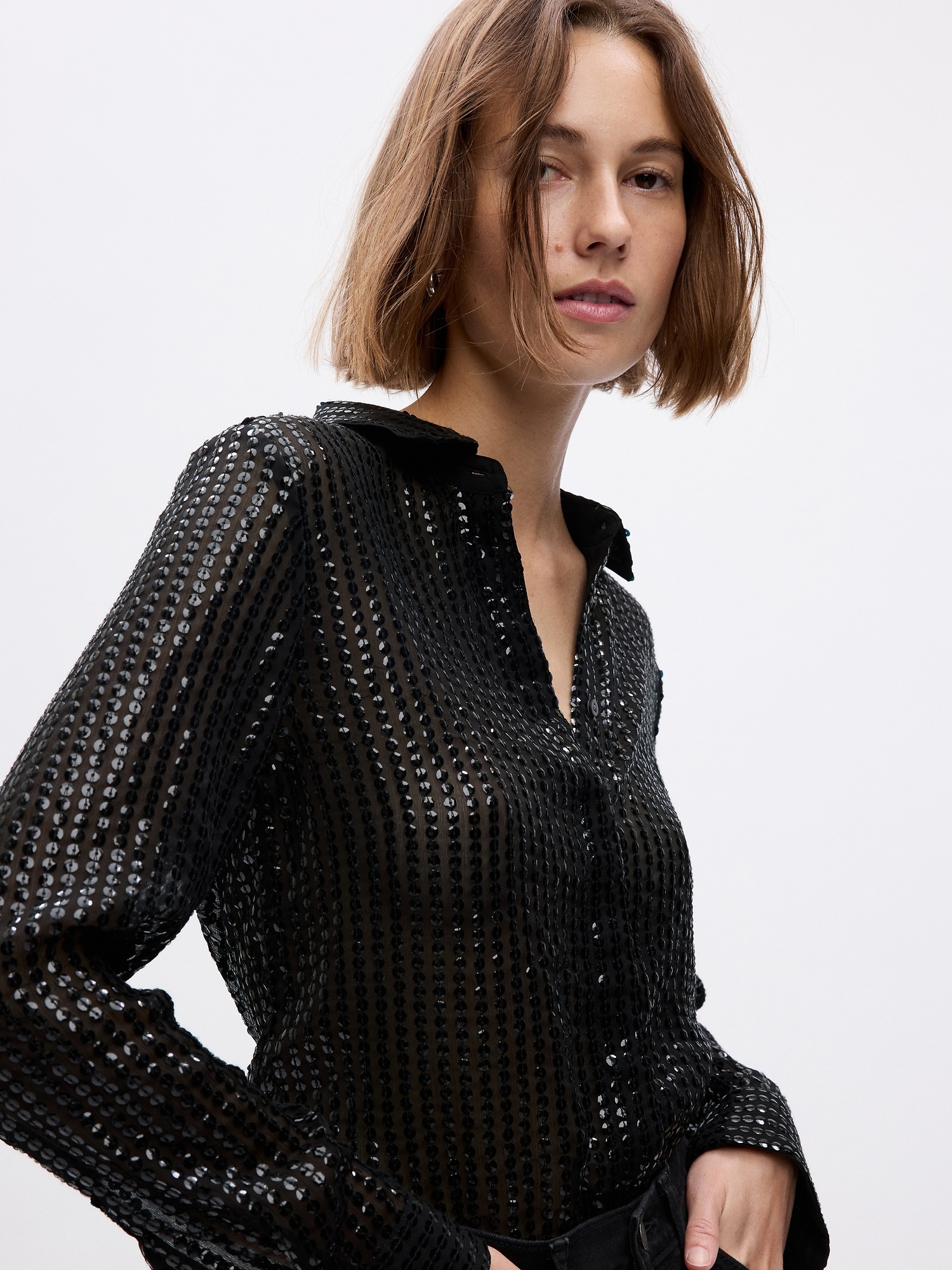 Sequin Perfect Shirt Gap