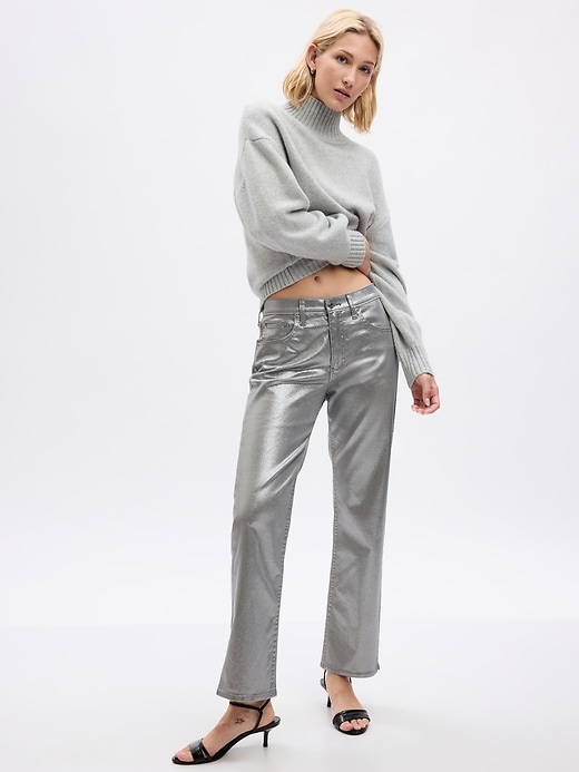 Image number 3 showing, Mid Rise  Metallic '90s Loose Jeans