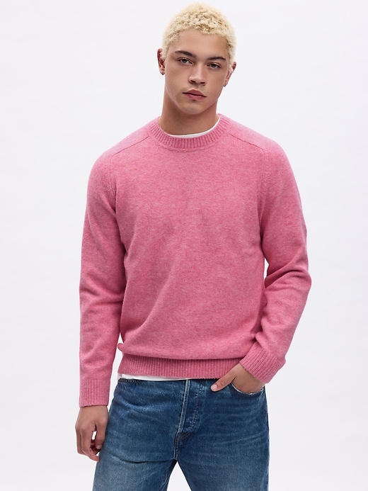 1 of 8 showing, with the color heather pink of product Crewneck Sweater