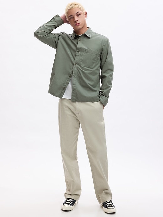 2 of 8 showing, with the color sage green of product Relaxed Twill Shirt