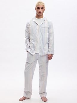 Cotton Poplin Pajamas - Beige - Men