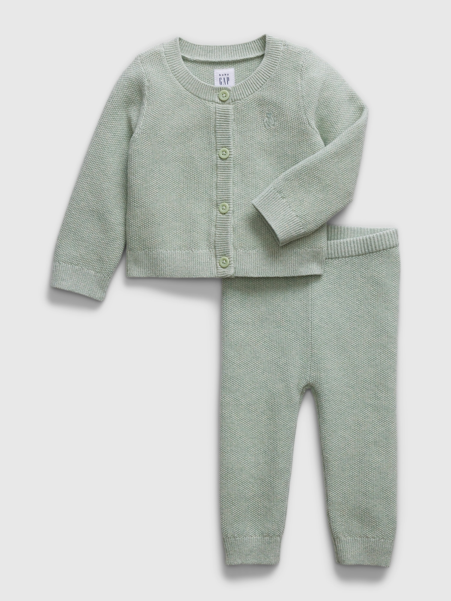 Gap Baby Two-piece Sweater Outfit Set In Frothy Aqua Blue