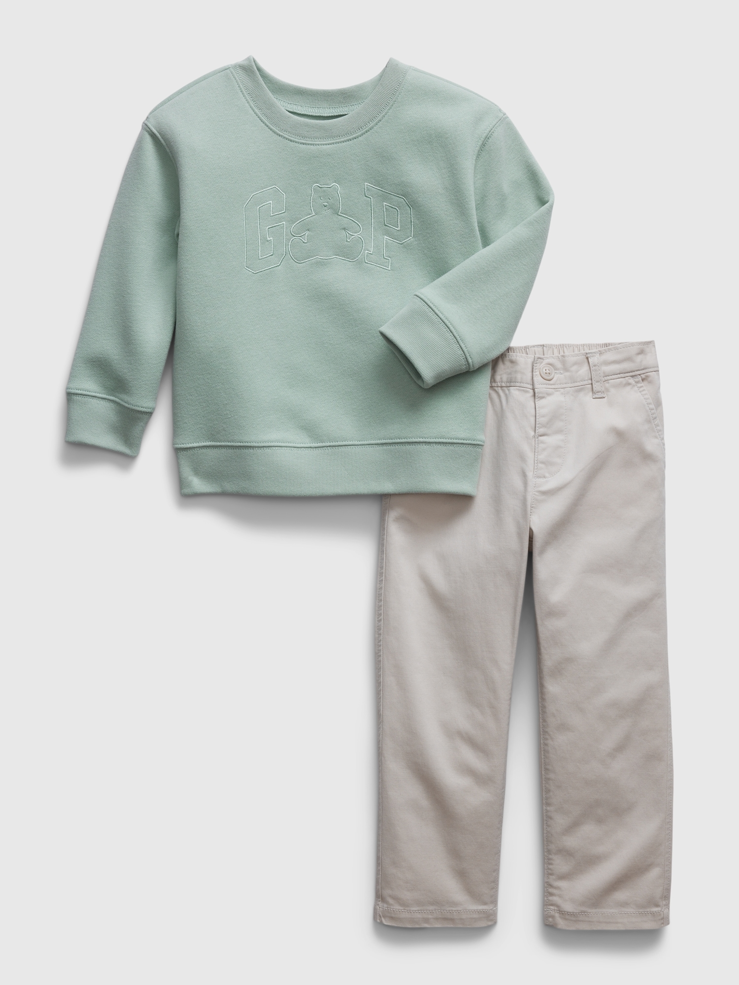 Gap Babies' Toddler Logo Two-piece Outfit Set In Frothy Aqua Blue