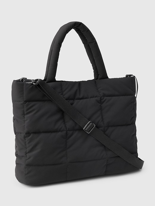 Quilted Metallic Phone Crossbody Bag – Puffer Tote With Adjustable Strap, Soft Padded, Lightweight Women's Shoulder Bag