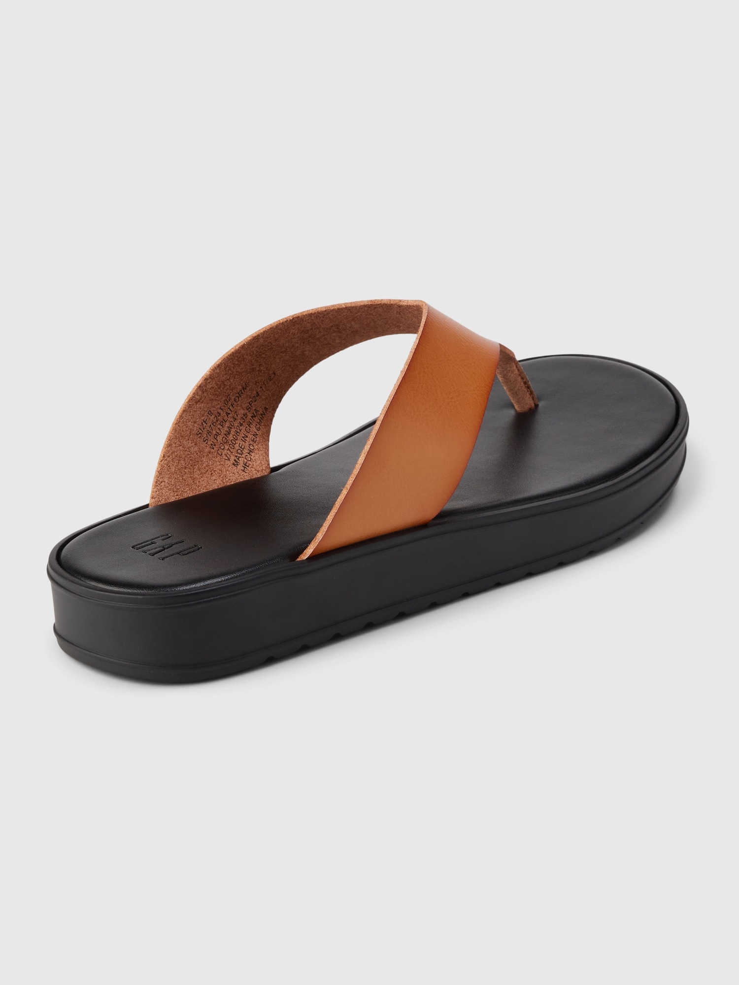 Vegan Leather Platform Flip Flops