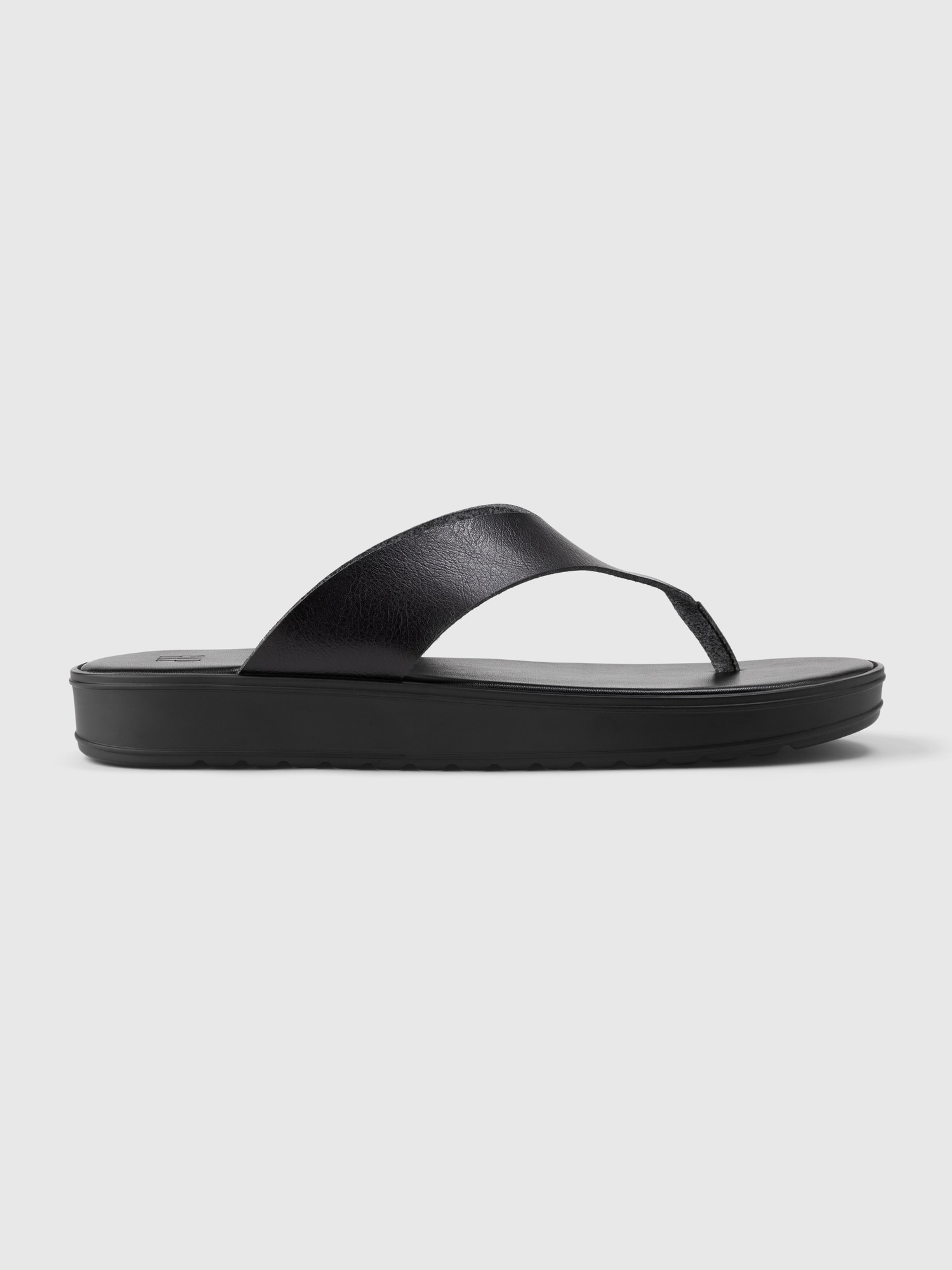 Vegan Leather Platform Flip Flops