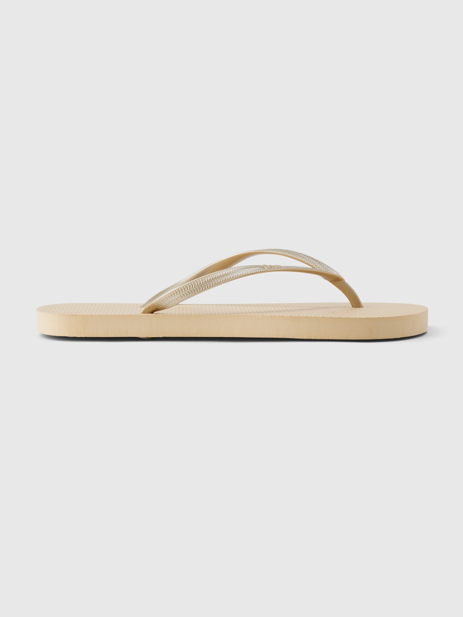 Gap Basic Flip Flops In Gold Metallic