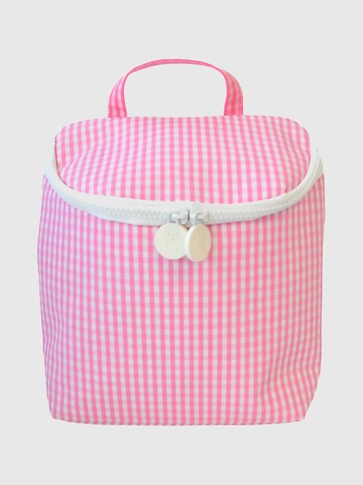 1 of 8 showing, with the color Gingham Pink of product Kids TRVL Design Insulated Take Away Lunch Bag