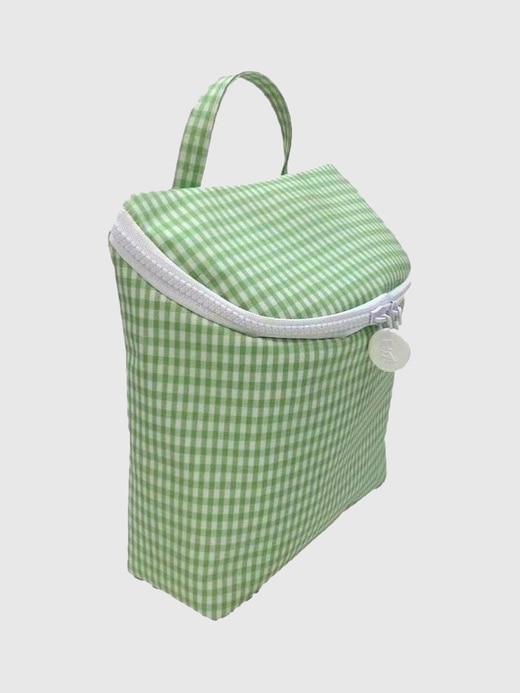 2 of 8 showing, with the color Gingham Leaf of product Kids TRVL Design Insulated Take Away Lunch Bag