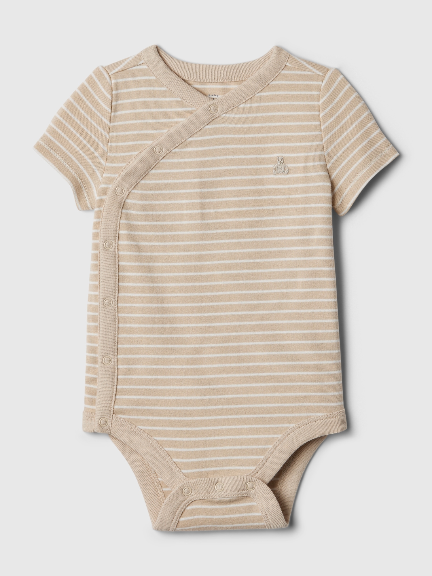 Gap Kids' Baby First Favorites Crossover Bodysuit In Neutral Stripe