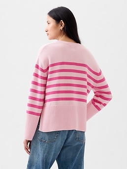 24 7 Split Hem Crewneck Sweater Gap