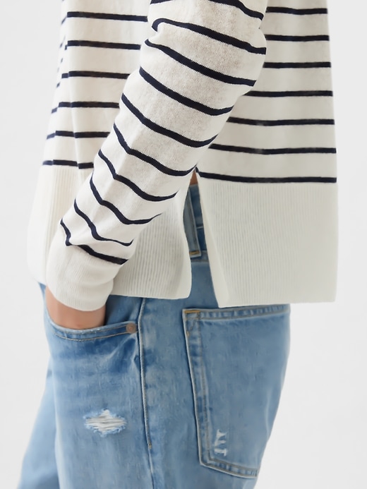 Image number 4 showing, 24/7 Split-Hem Linen-Blend Sweater