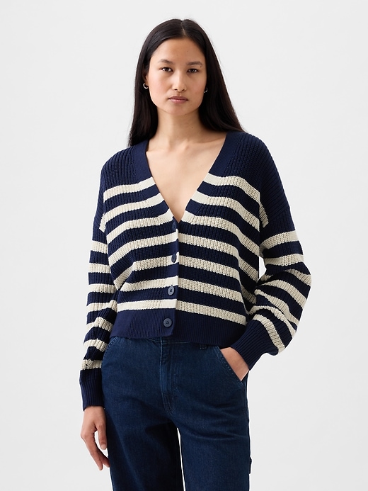 Image number 1 showing, Shaker-Stitch Cardigan