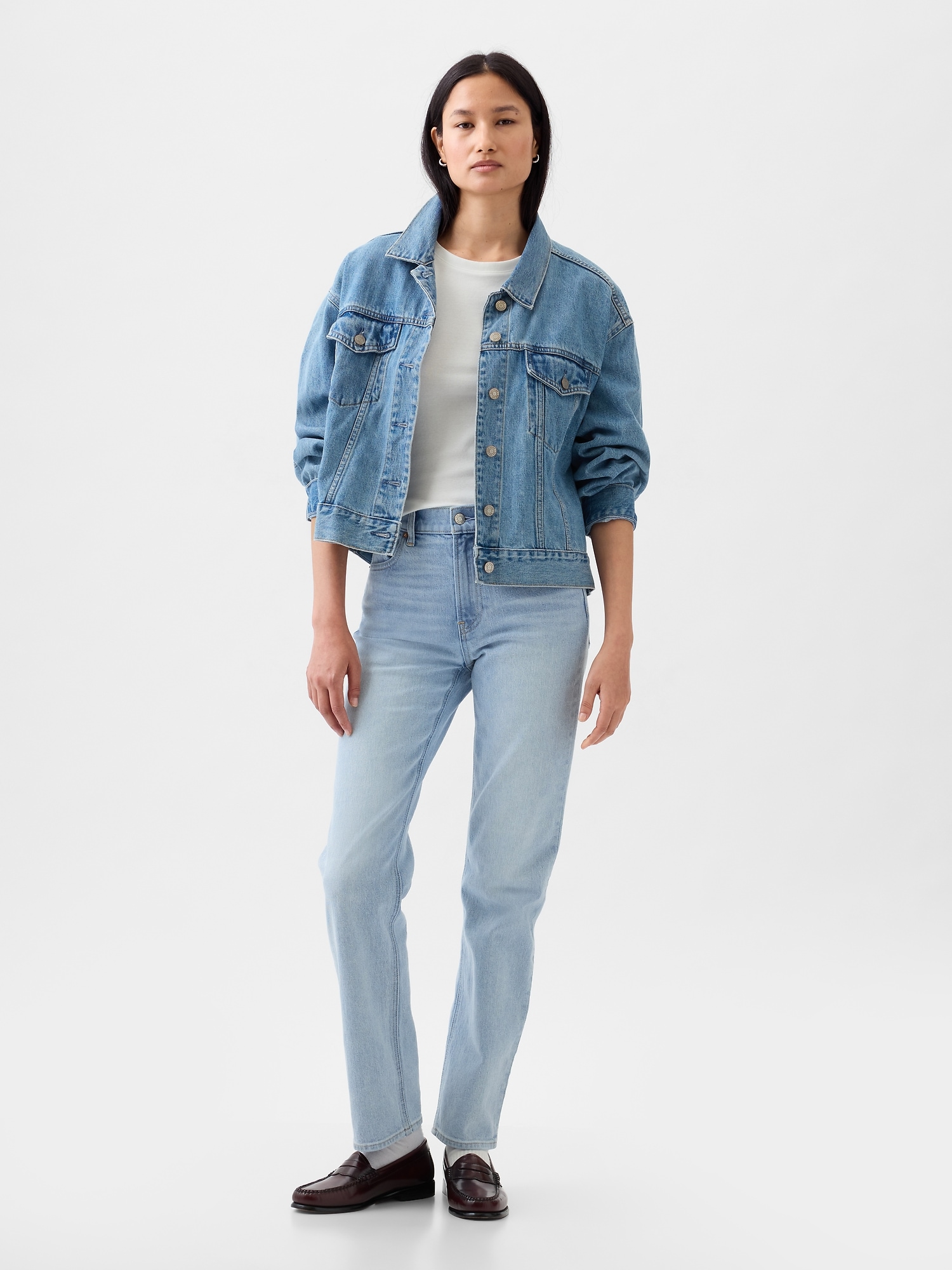 Gap High Rise '90s Straight Jeans In Light Indigo