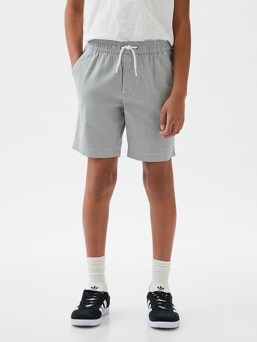 2 of 8 showing, with the color RAILROAD STRIPE BLUE of product Kids Easy Pull-On Shorts