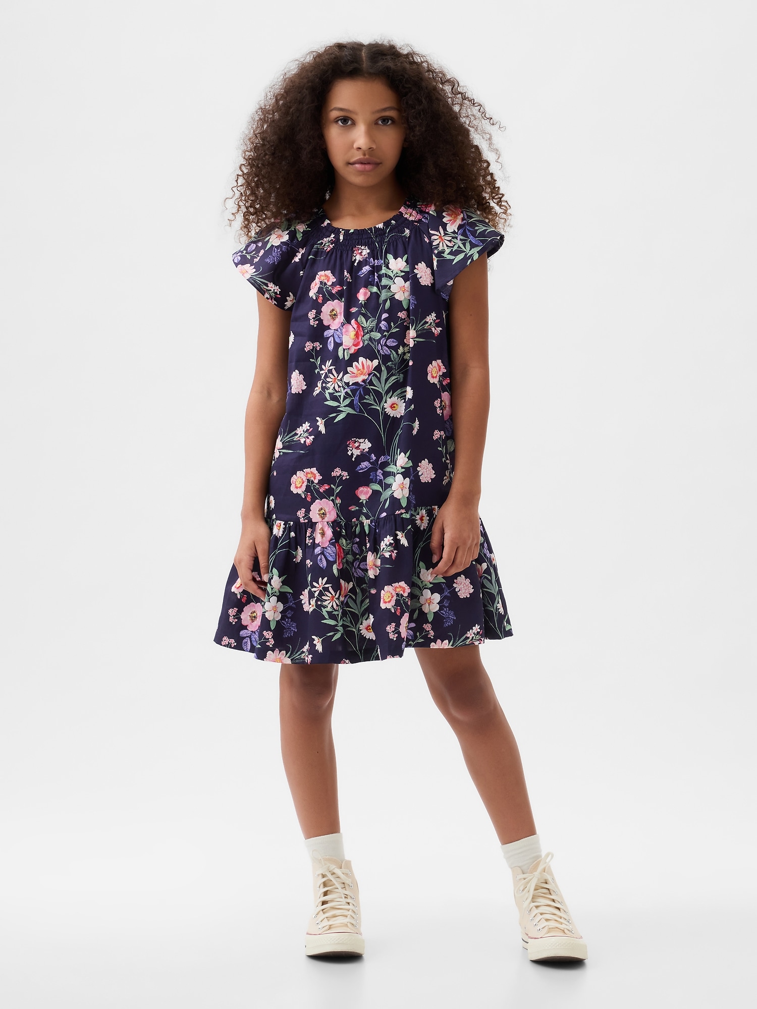 Kids Floral Tiered Dress