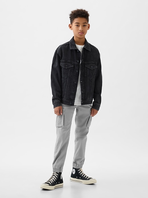 1 of 8 showing, with the color pilot grey of product Kids Everyday Cargo Joggers