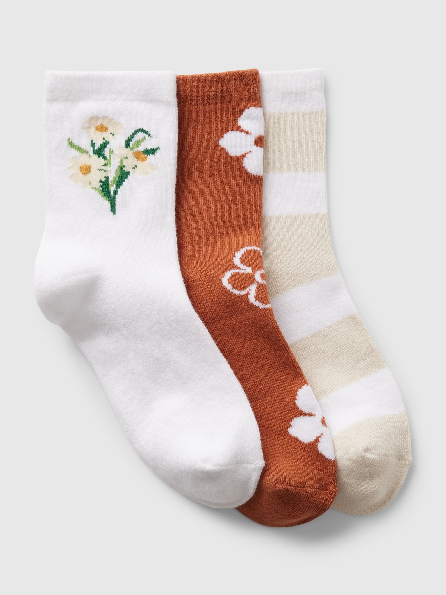 Kids Floral Crew Socks (3-Pack)