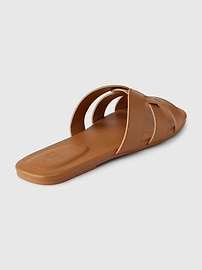 View large product image 4 of 9. Vegan Leather Cross Strap Sandals