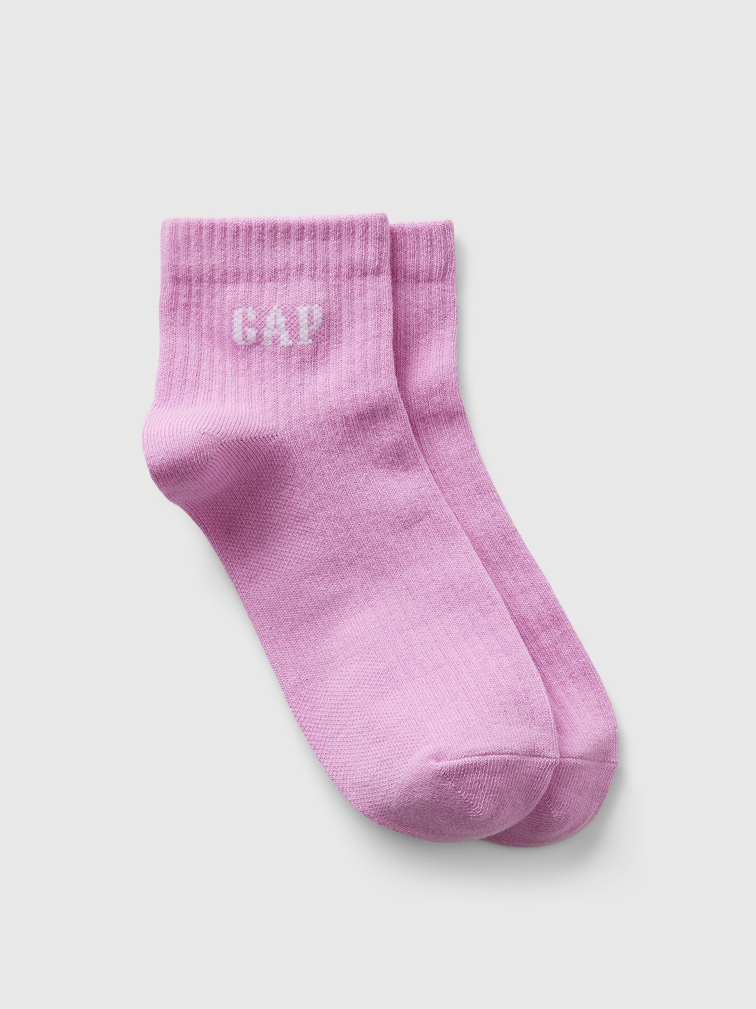 Gap Logo Quarter Crew Socks In Sugar Pink