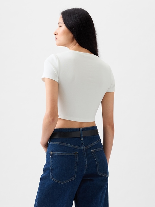 2 of 8 showing, with the color new off white of product Modern Cropped T-Shirt