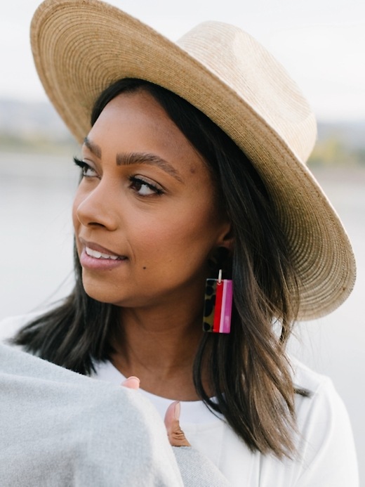 Pink Tortoise Statement Earrings Gap