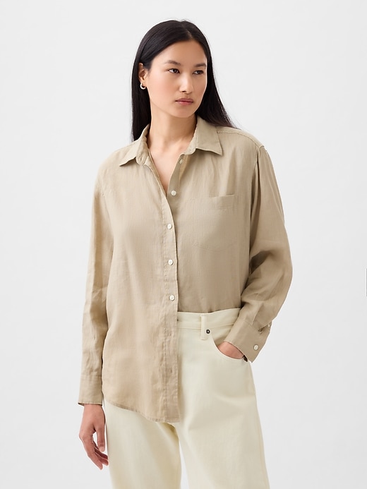 Image number 1 showing, 100% Linen Big Shirt