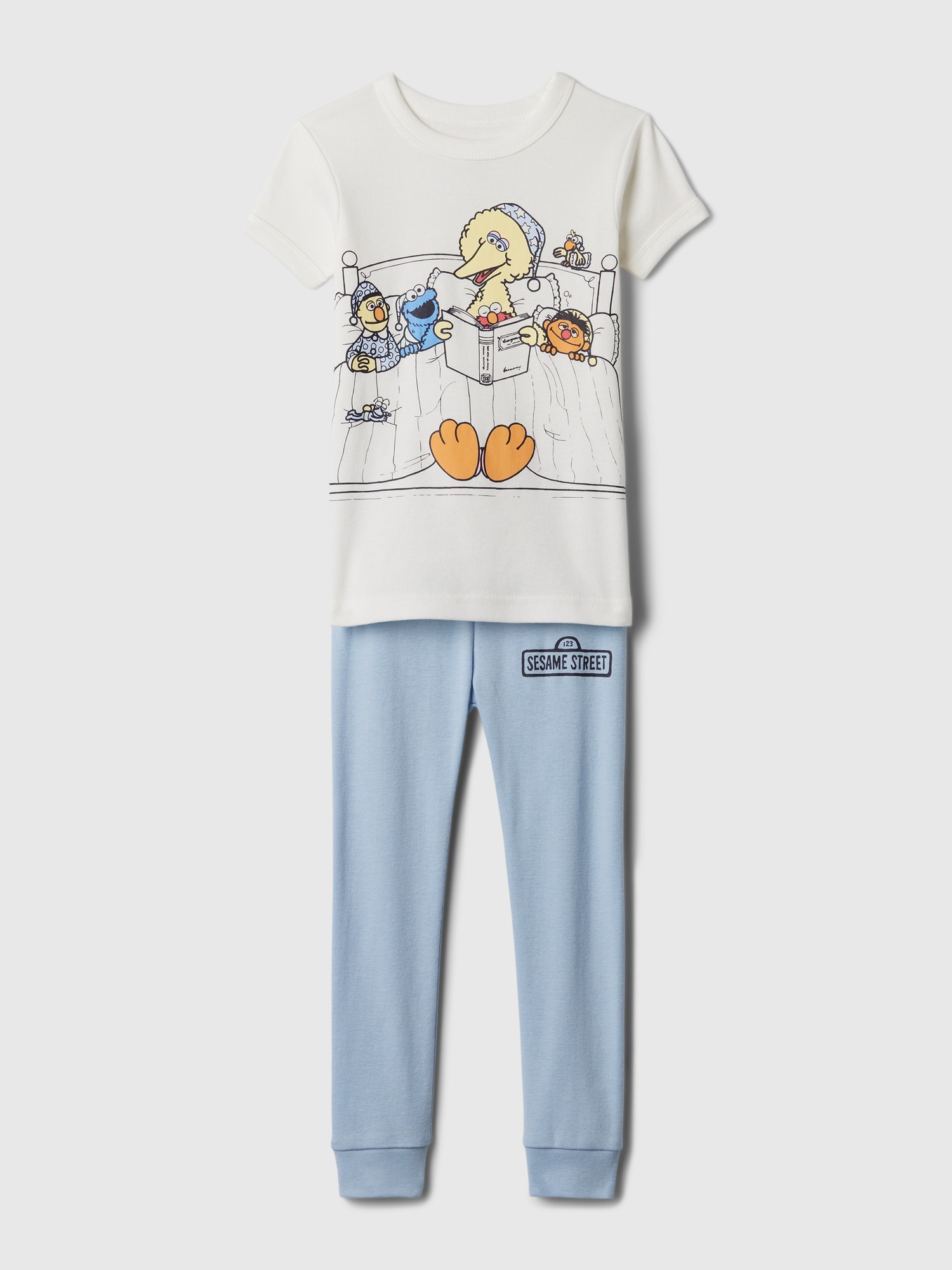 Gap Kids' Baby Organic Cotton Sesame Street Pj Set In Off White