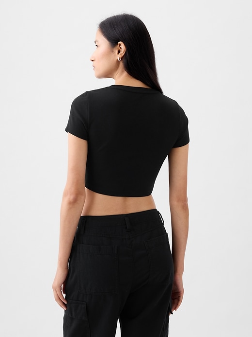 2 of 8 showing, with the color black of product Modern Cropped T-Shirt