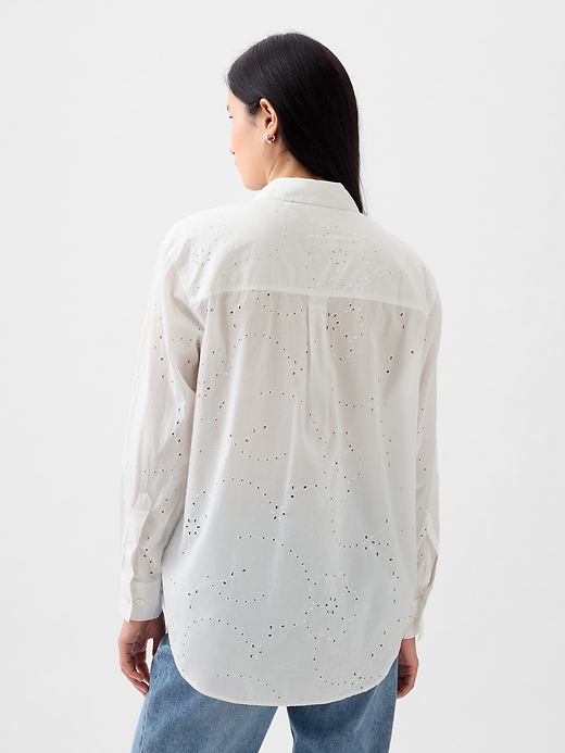 2 of 8 showing, with the color new off white of product Eyelet Big Shirt