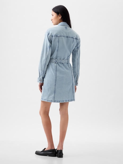 Image number 2 showing, Belted Denim Mini Dress