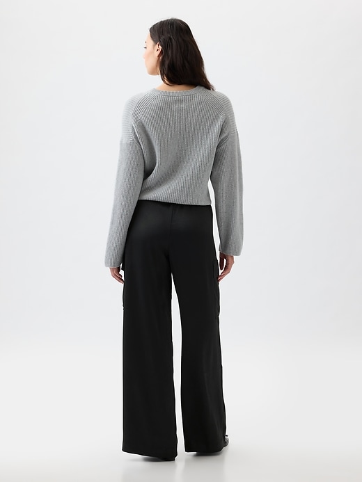 Image number 5 showing, Mid Rise Satin Wide-Leg Cargo Pants