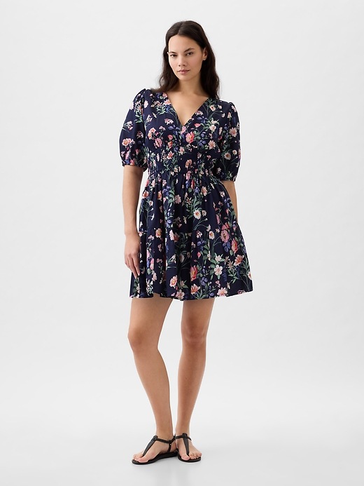Puff-Sleeve Smocked Mini Dress | Gap